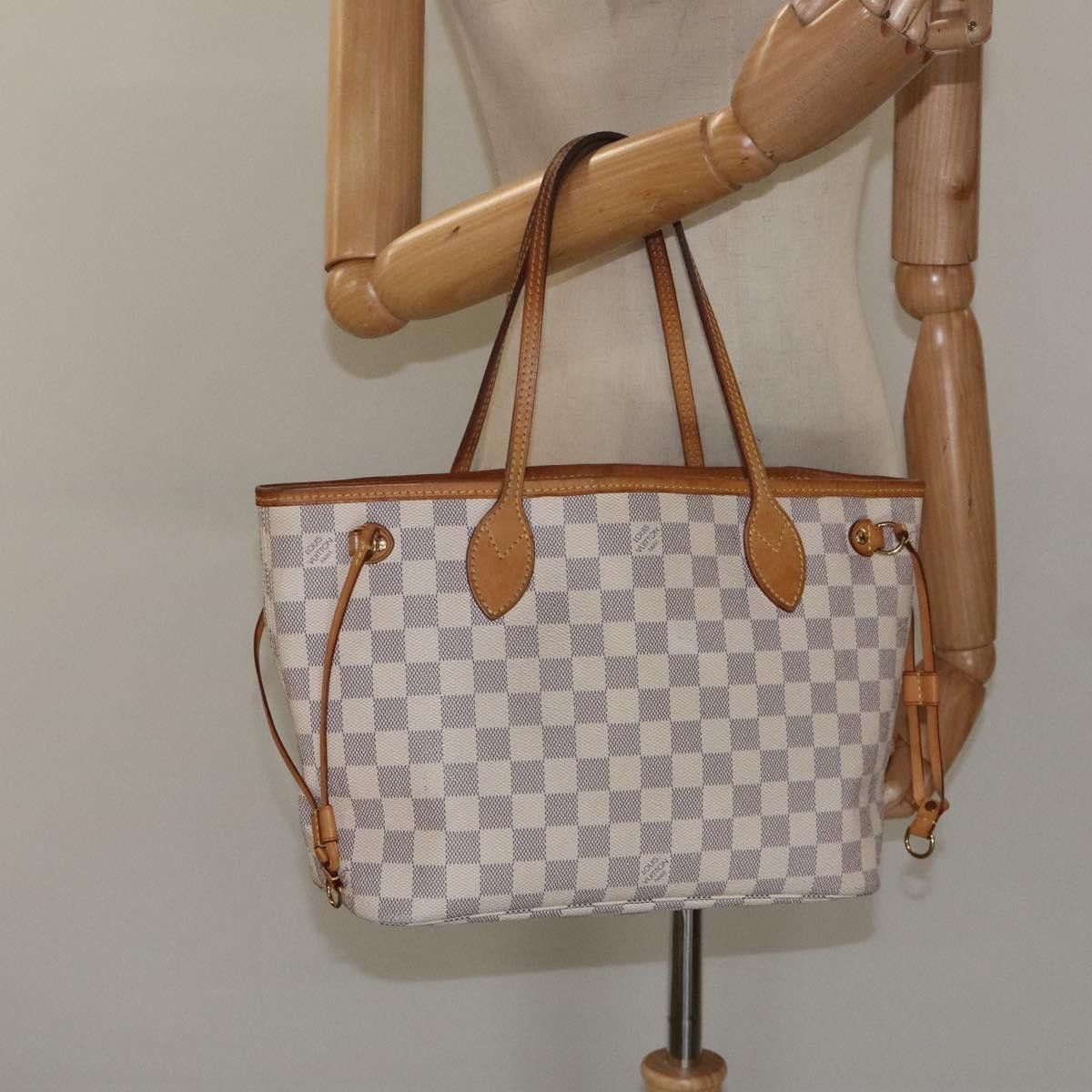 Louis Vuitton Neverfull Pm White Canvas Tote Bag (Pre-Owned) Size ONE SIZE - 17 Thumbnail