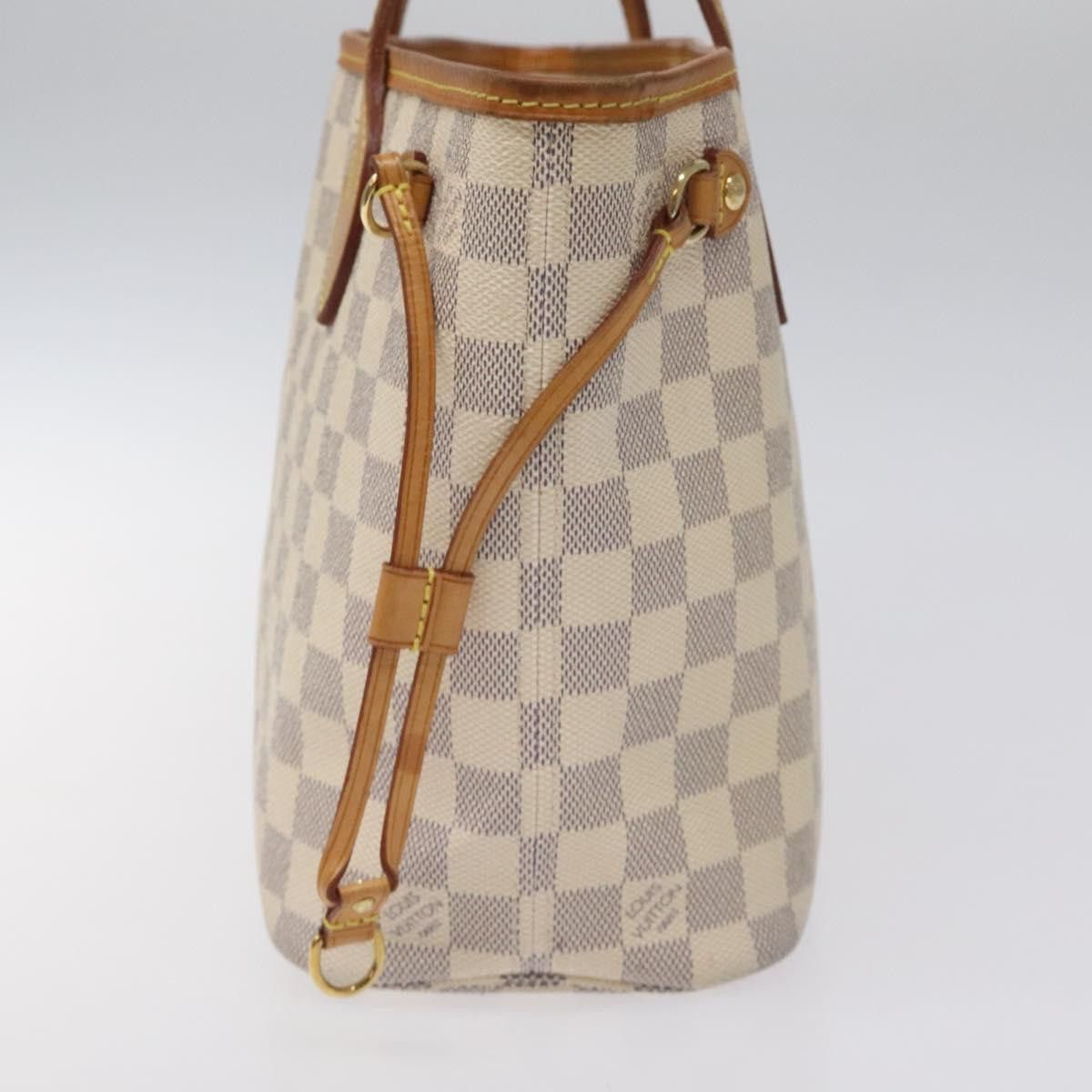 Louis Vuitton Neverfull Pm White Canvas Tote Bag (Pre-Owned) Size ONE SIZE - 4 Thumbnail