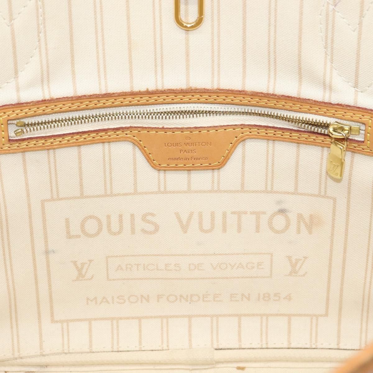 Louis Vuitton Neverfull Pm White Canvas Tote Bag (Pre-Owned) Size ONE SIZE - 15 Thumbnail