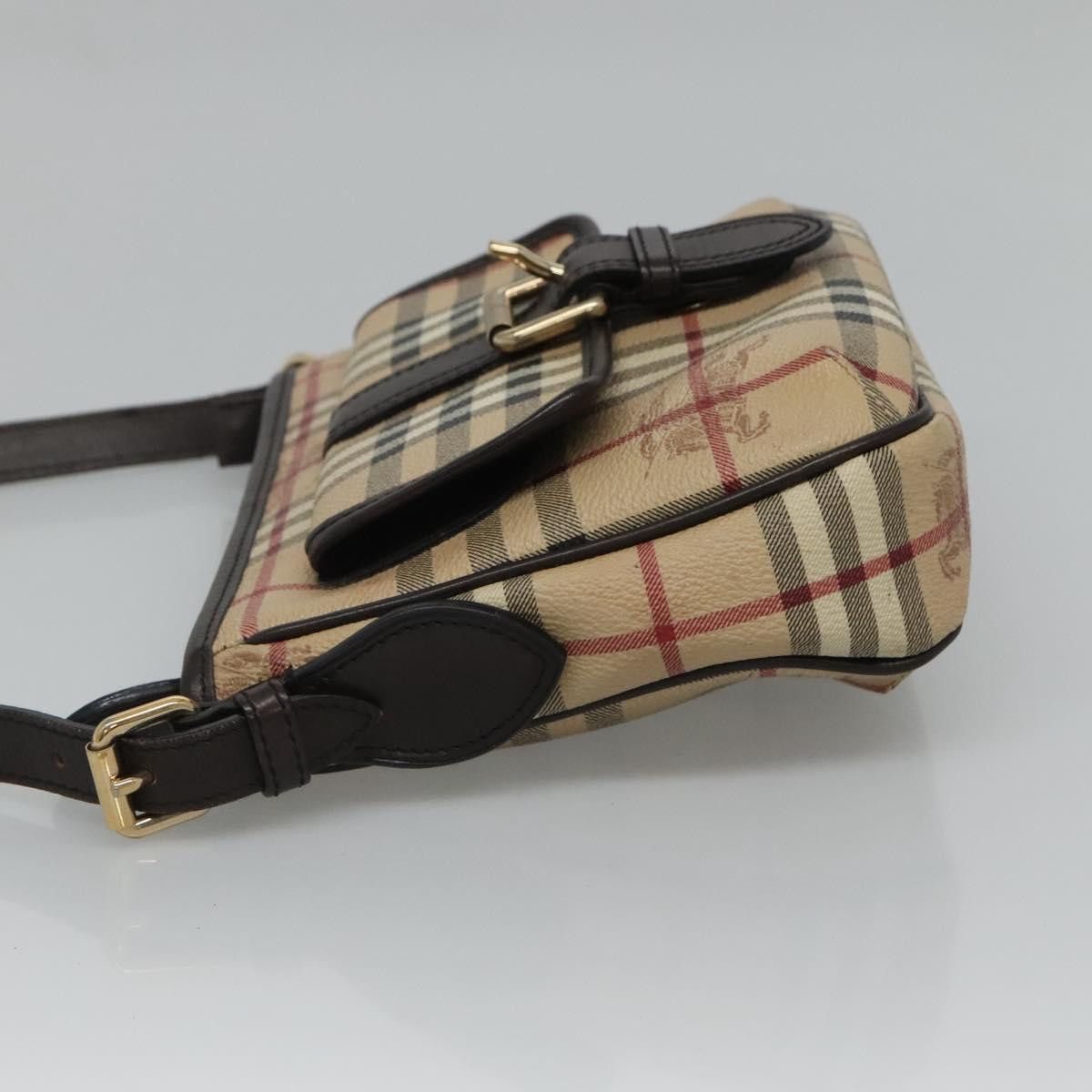 Burberry Nova Check Beige Canvas Shoulder Bag (Pre-Owned) Size ONE SIZE - 4 Thumbnail