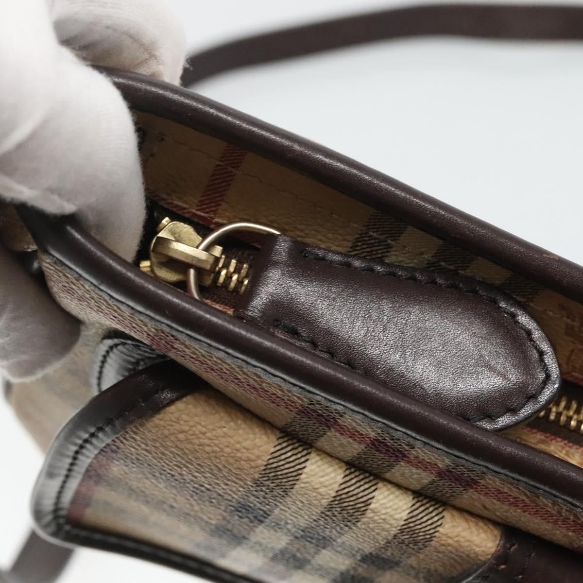 Burberry Nova Check Beige Canvas Shoulder Bag (Pre-Owned) Size ONE SIZE - 12 Thumbnail