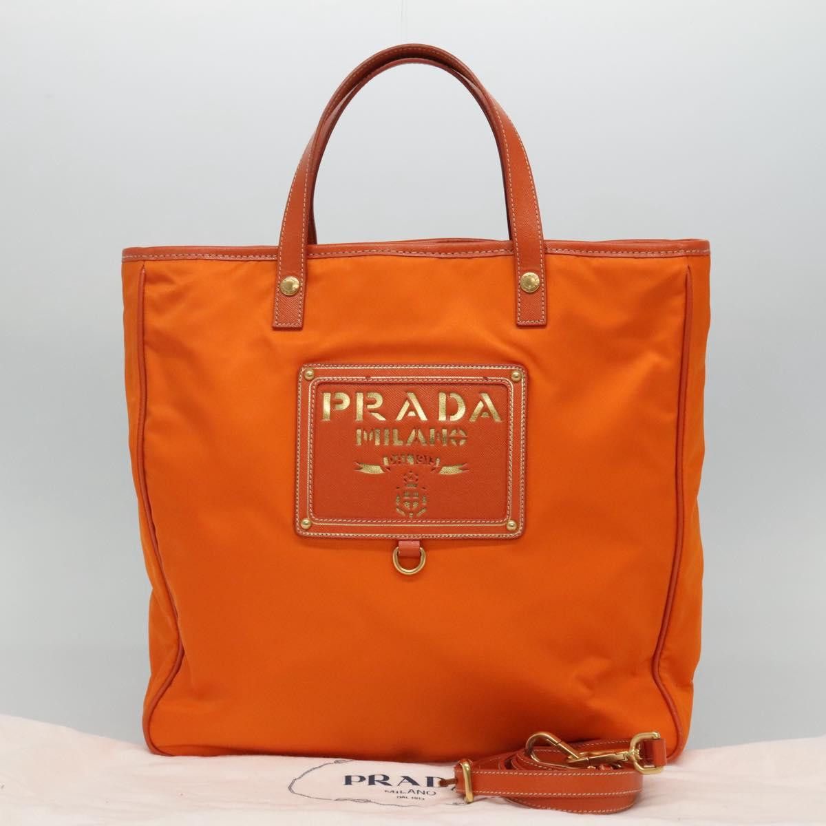 Prada Re-Nylon Orange Synthetic Tote Bag (Pre-Owned) Size ONE SIZE - 15 Thumbnail