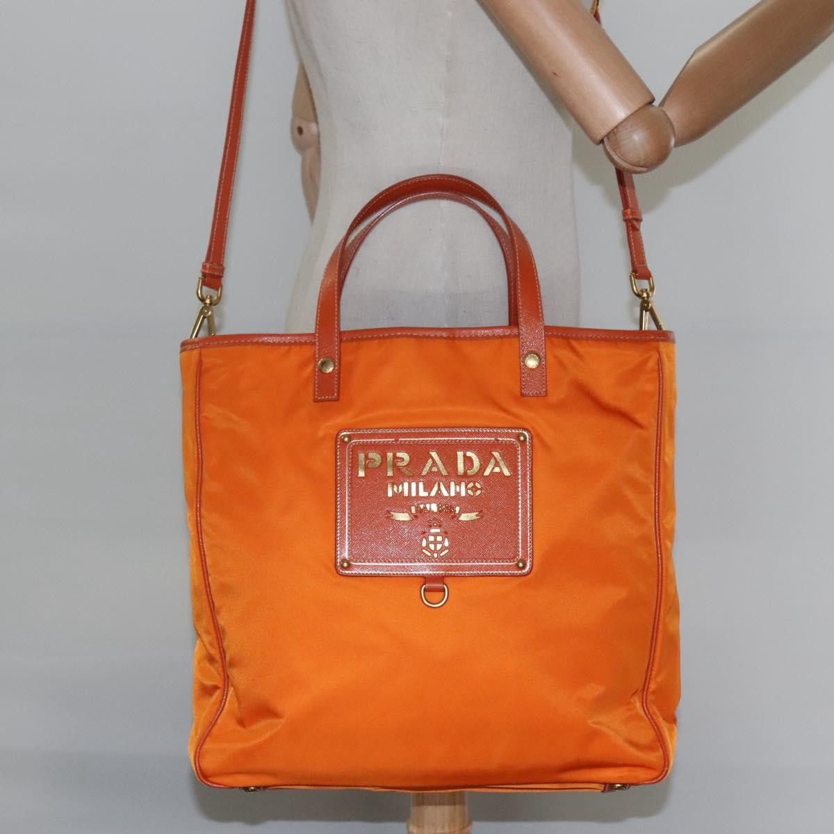 Prada Re-Nylon Orange Synthetic Tote Bag (Pre-Owned) Size ONE SIZE - 16 Thumbnail