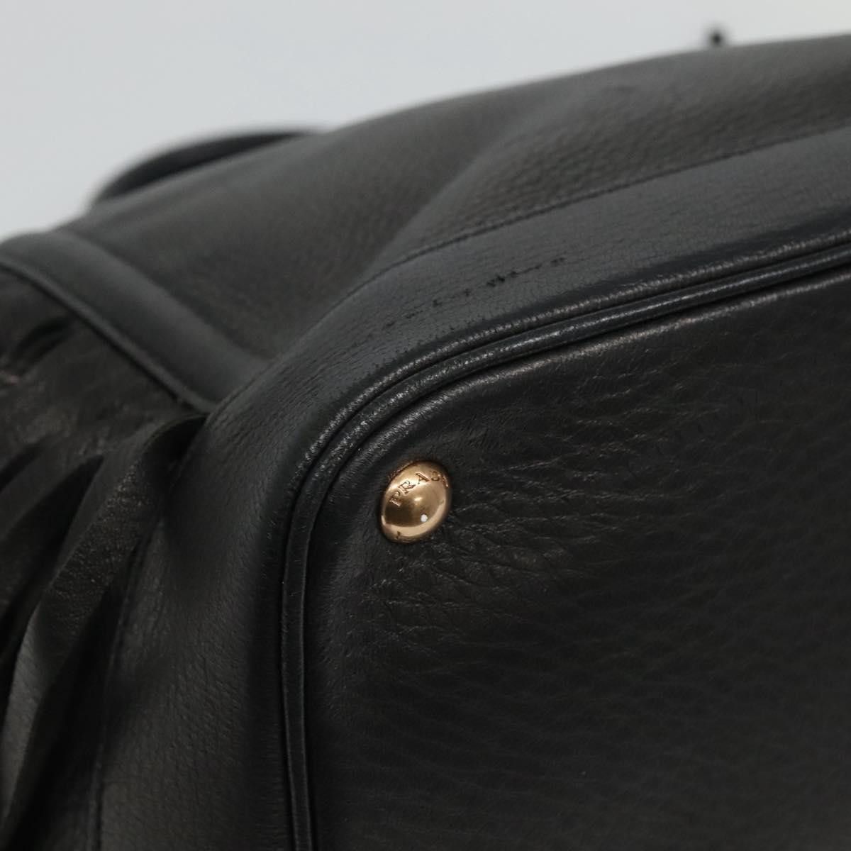 Prada Cervo Black Leather Handbag (Pre-Owned) Size ONE SIZE - 10 Thumbnail