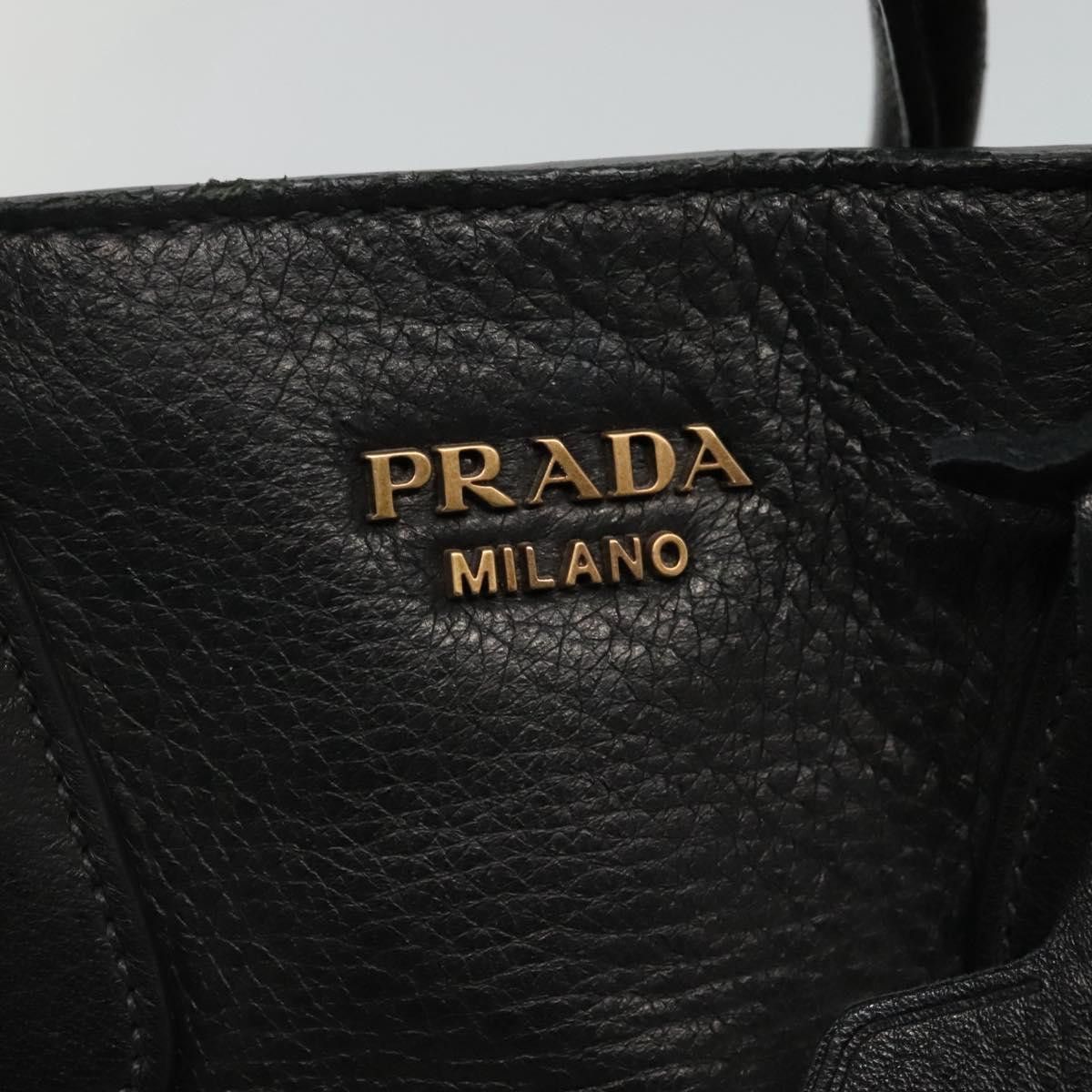 Prada Cervo Black Leather Handbag (Pre-Owned) Size ONE SIZE - 14 Thumbnail