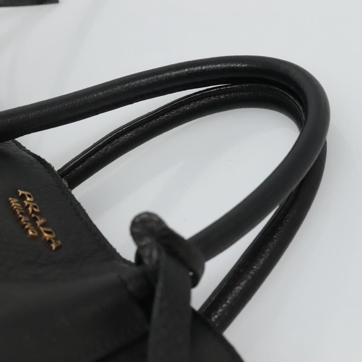 Prada Cervo Black Leather Handbag (Pre-Owned) Size ONE SIZE - 7 Thumbnail