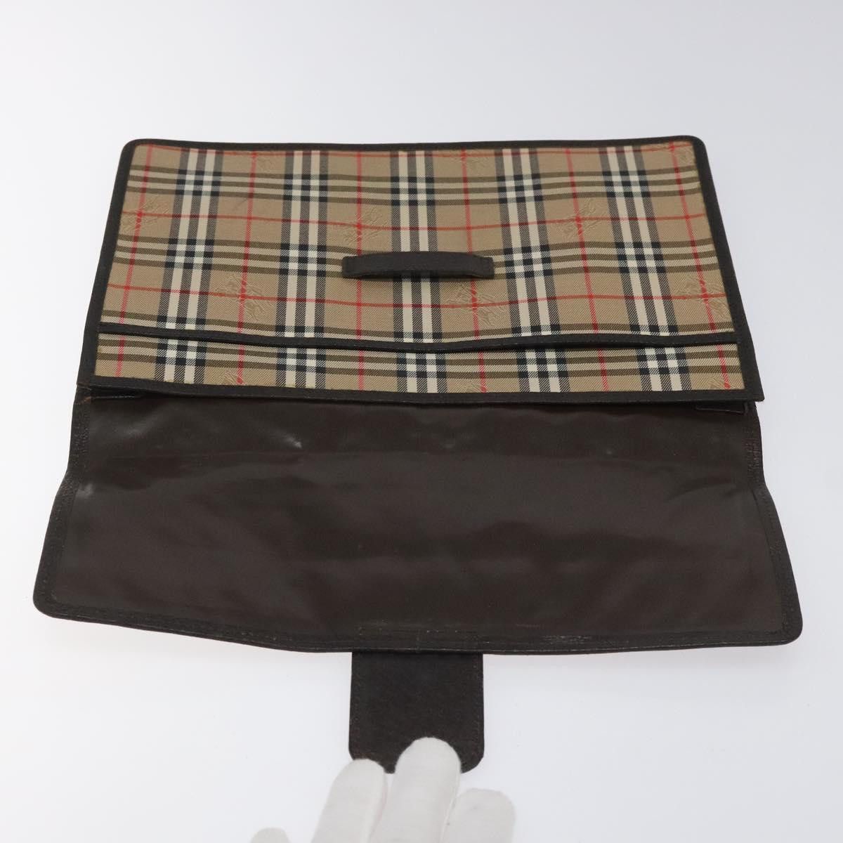 Burberry Nova Check Beige Canvas Clutch Bag (Pre-Owned) Size ONE SIZE - 12 Thumbnail