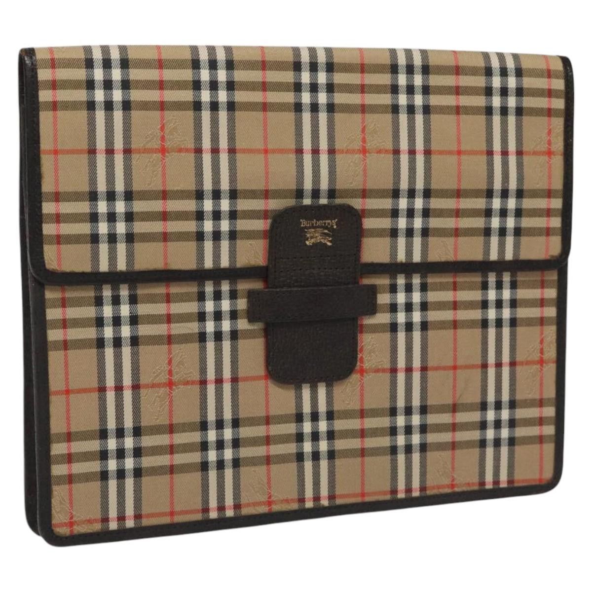 Burberry Nova Check Beige Canvas Clutch Bag (Pre-Owned) Size ONE SIZE - 16 Thumbnail
