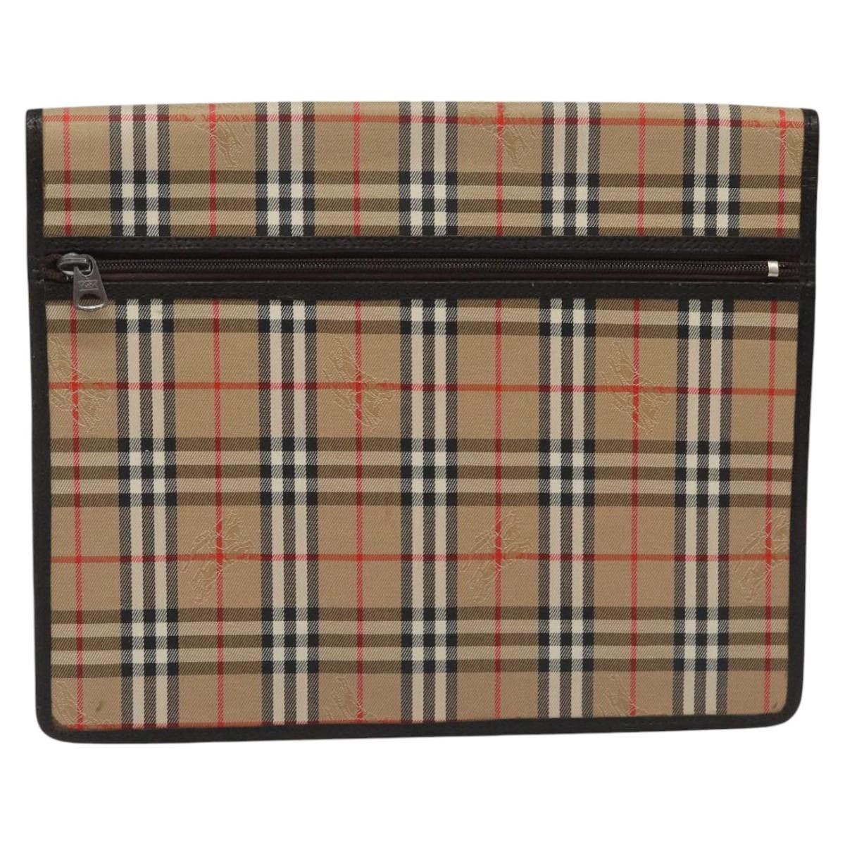 Burberry Nova Check Beige Canvas Clutch Bag (Pre-Owned) Size ONE SIZE - 2 Thumbnail