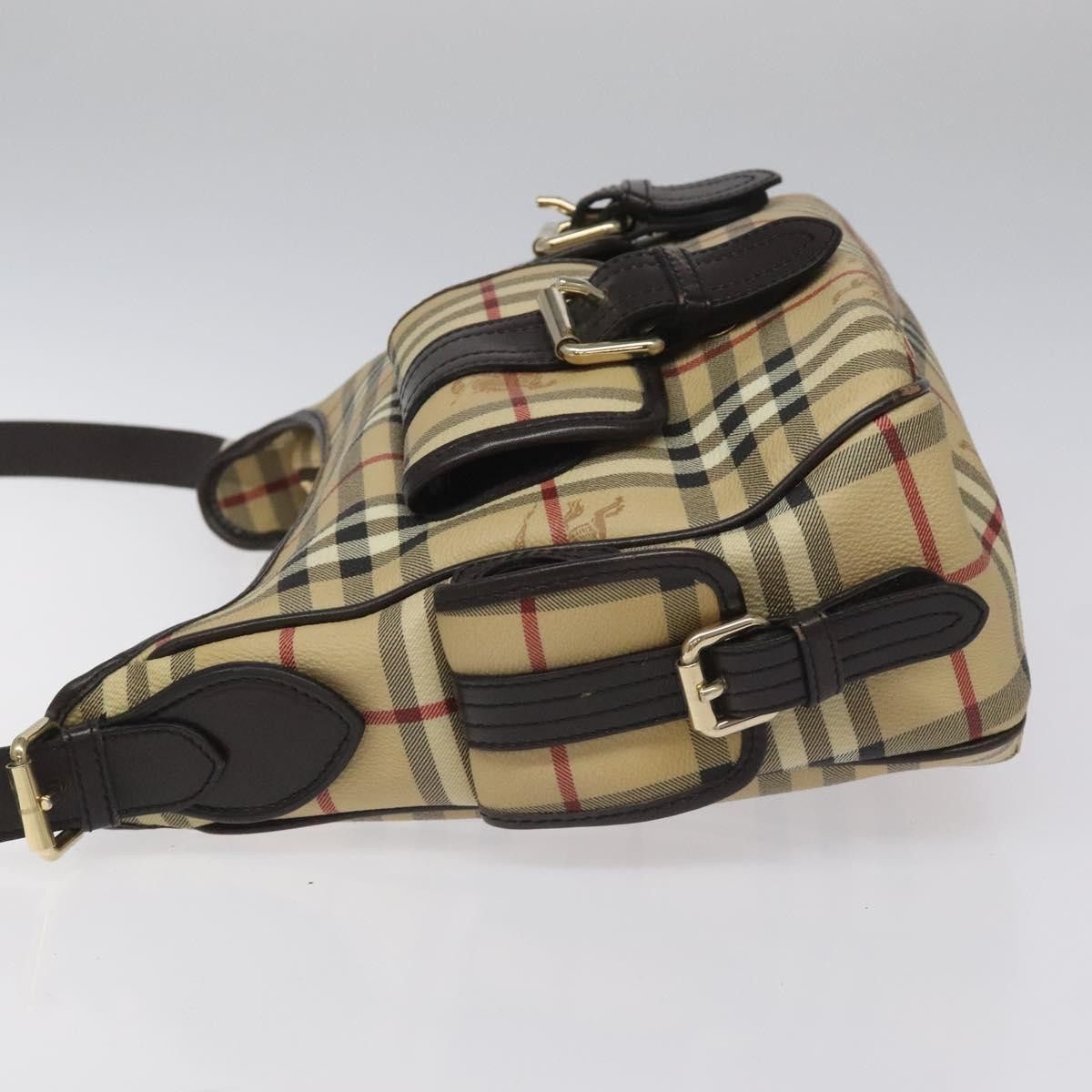 Burberry Nova Check Beige Canvas Shoulder Bag (Pre-Owned) Size ONE SIZE - 4 Thumbnail