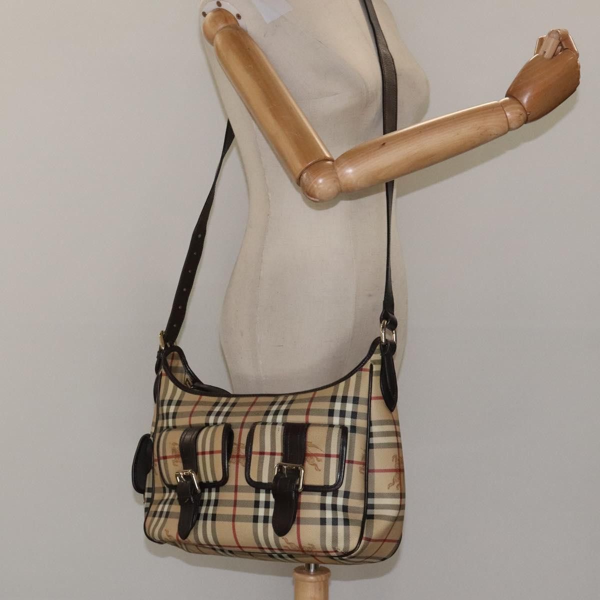 Burberry Nova Check Beige Canvas Shoulder Bag (Pre-Owned) Size ONE SIZE - 17 Thumbnail
