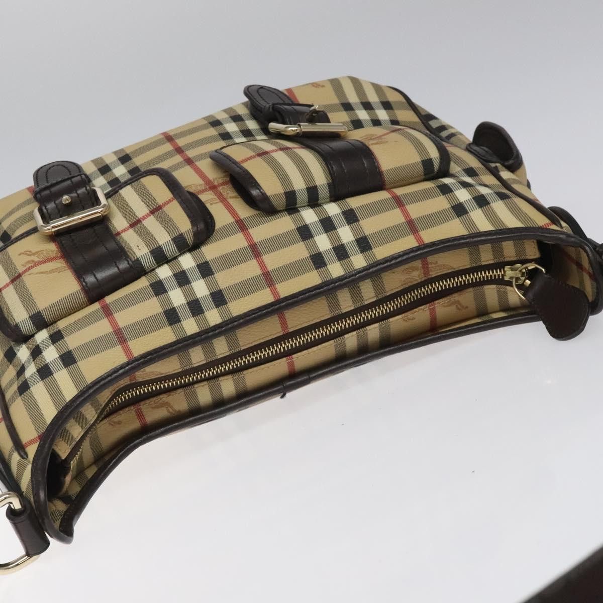 Burberry Nova Check Beige Canvas Shoulder Bag (Pre-Owned) Size ONE SIZE - 11 Thumbnail