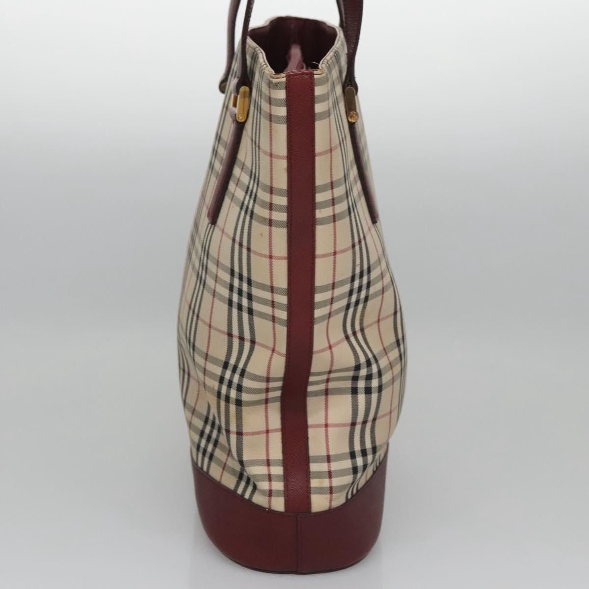 Burberry Nova Check Beige Canvas Tote Bag (Pre-Owned) Size ONE SIZE - 4 Thumbnail