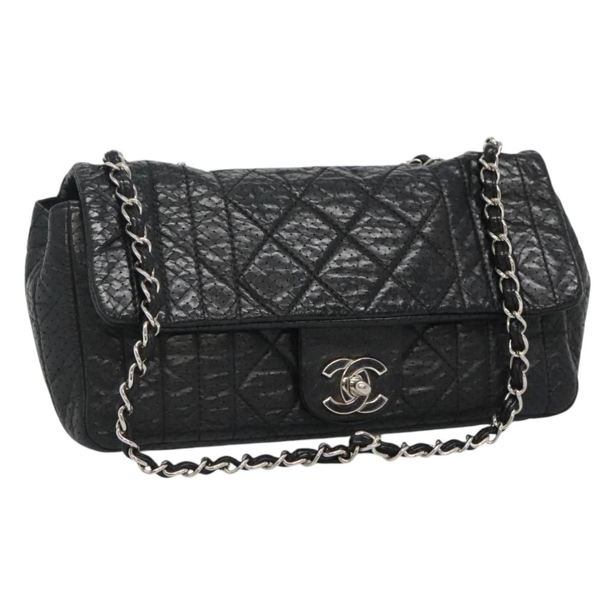 Chanel Single Flap Black Leather Shoulder Bag (Pre-Owned) Size ONE SIZE - 20 Thumbnail