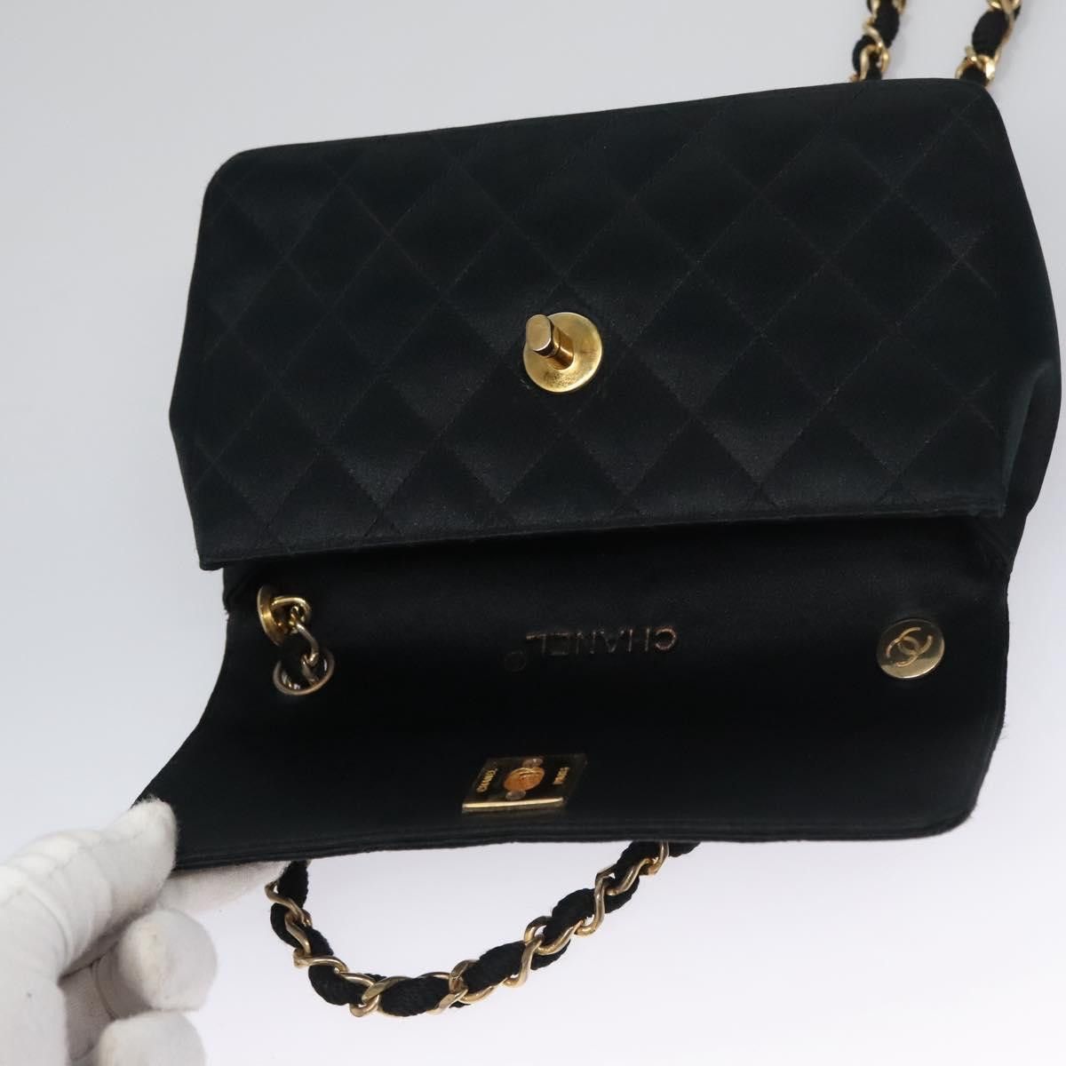Chanel Single Flap Black Silk Shoulder Bag (Pre-Owned) Size ONE SIZE - 20 Thumbnail
