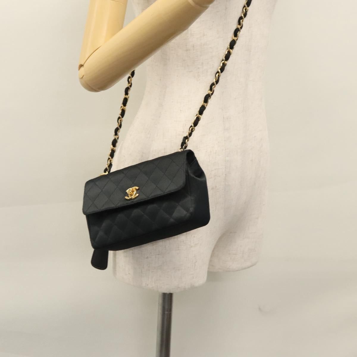 Chanel Single Flap Black Silk Shoulder Bag (Pre-Owned) Size ONE SIZE - 17 Thumbnail
