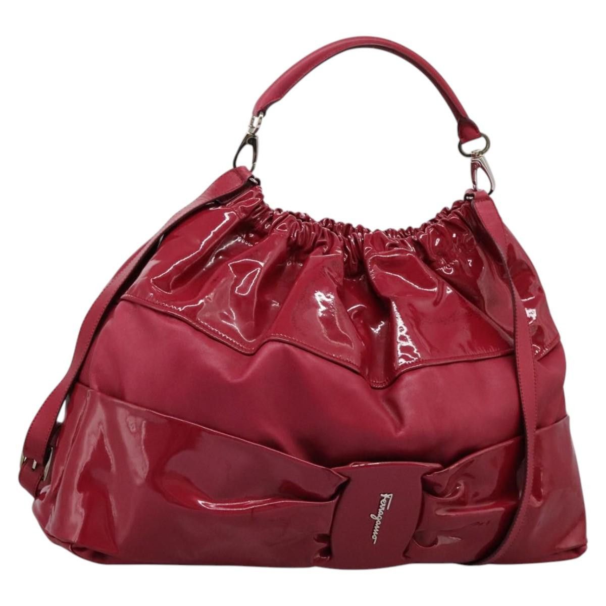 Salvatore Ferragamo Vara Pink Patent Leather Handbag (Pre-Owned) Size ONE SIZE - 20 Thumbnail