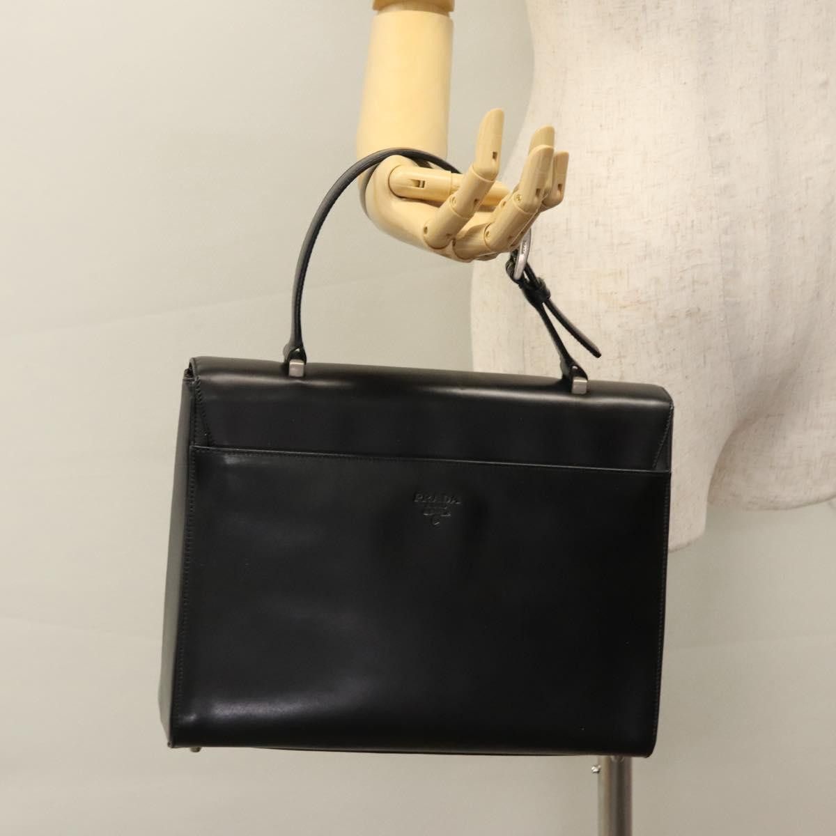 Prada Black Leather Handbag (Pre-Owned) Size ONE SIZE - 17 Thumbnail