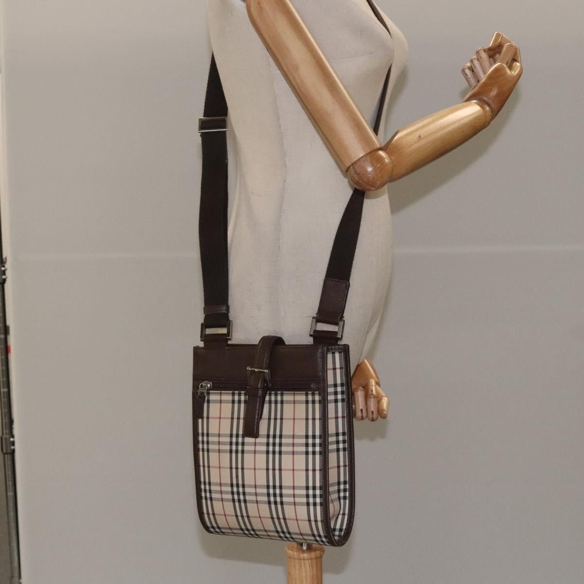 Burberry Nova Check Beige Canvas Shoulder Bag (Pre-Owned) Size ONE SIZE - 11 Thumbnail