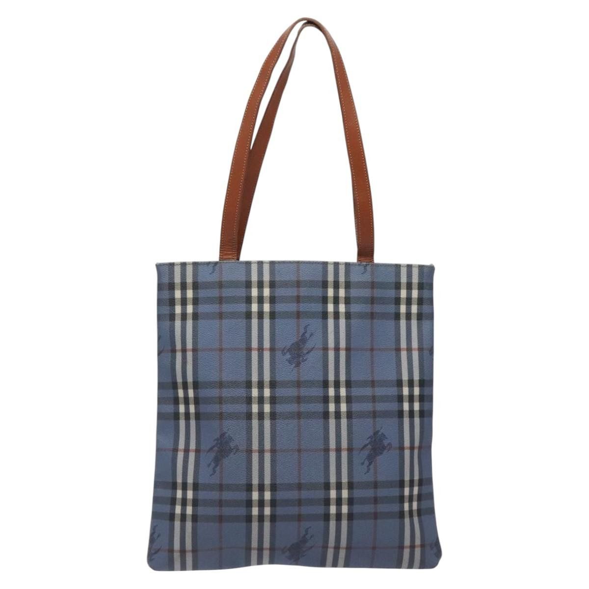 Burberry Nova Check Blue Canvas Tote Bag (Pre-Owned) Size ONE SIZE - 2 Thumbnail