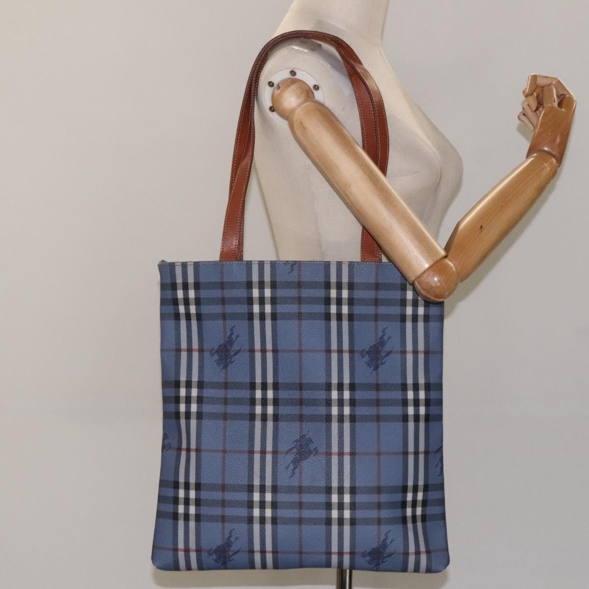 Burberry Nova Check Blue Canvas Tote Bag (Pre-Owned) Size ONE SIZE - 13 Thumbnail