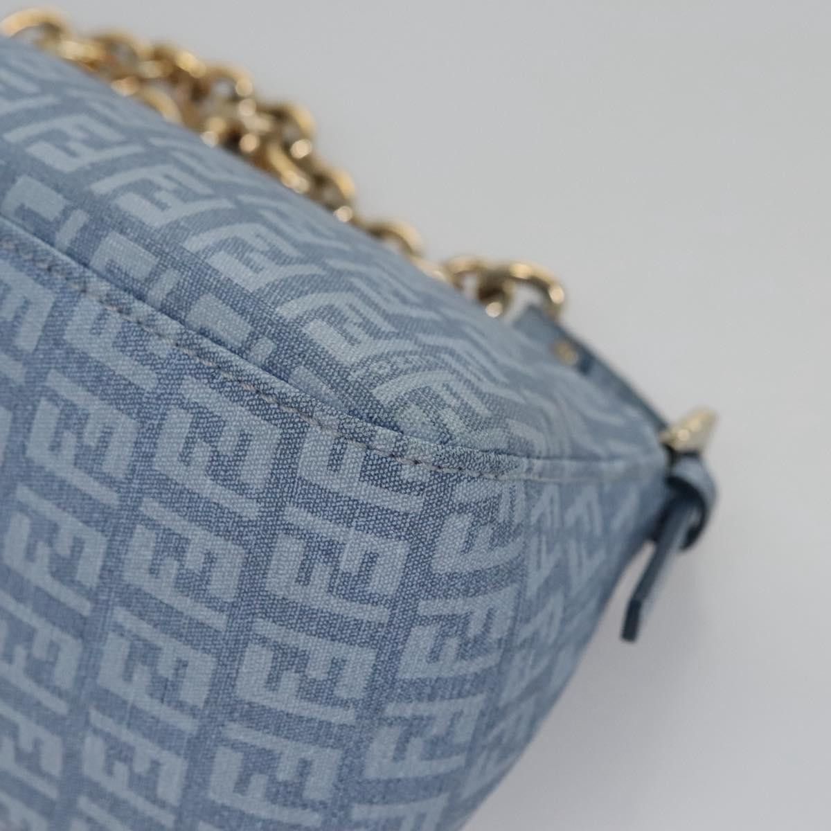 Fendi Baguette Blue Canvas Shoulder Bag (Pre-Owned) Size ONE SIZE - 9 Thumbnail
