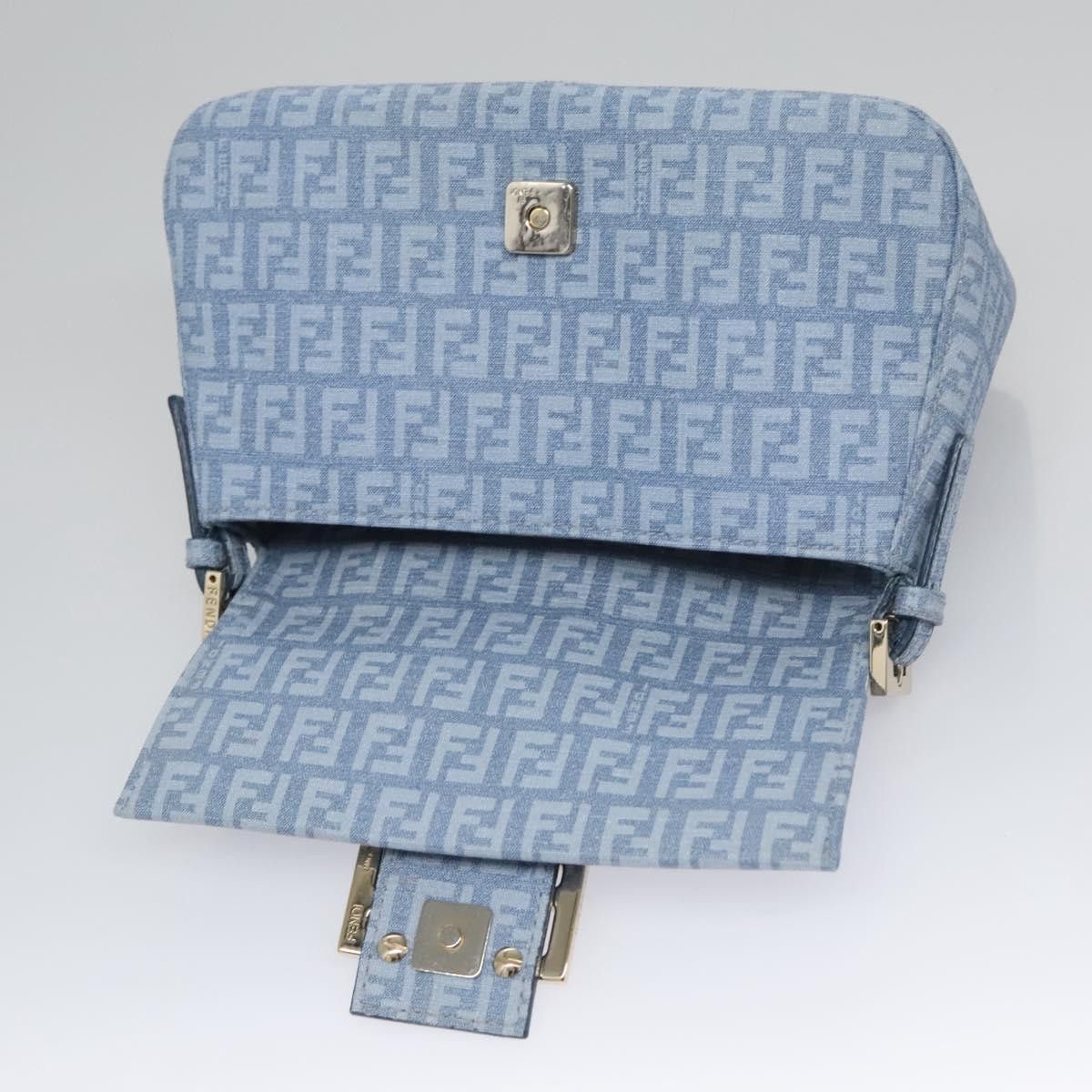 Fendi Baguette Blue Canvas Shoulder Bag (Pre-Owned) Size ONE SIZE - 19 Thumbnail