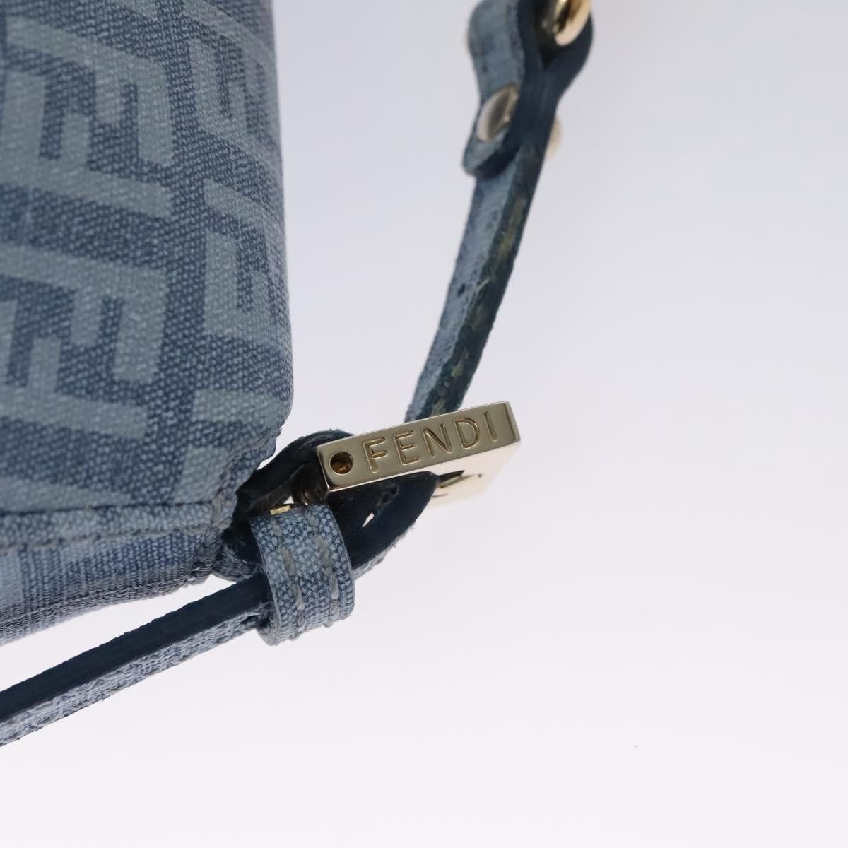 Fendi Baguette Blue Canvas Shoulder Bag (Pre-Owned) Size ONE SIZE - 13 Thumbnail