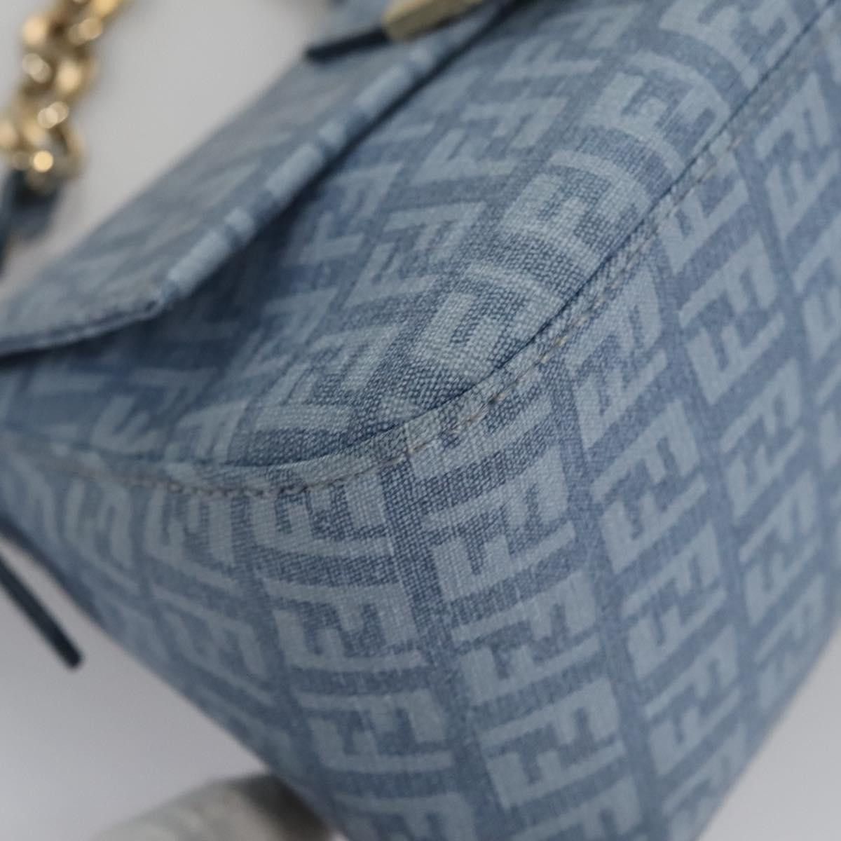 Fendi Baguette Blue Canvas Shoulder Bag (Pre-Owned) Size ONE SIZE - 6 Thumbnail