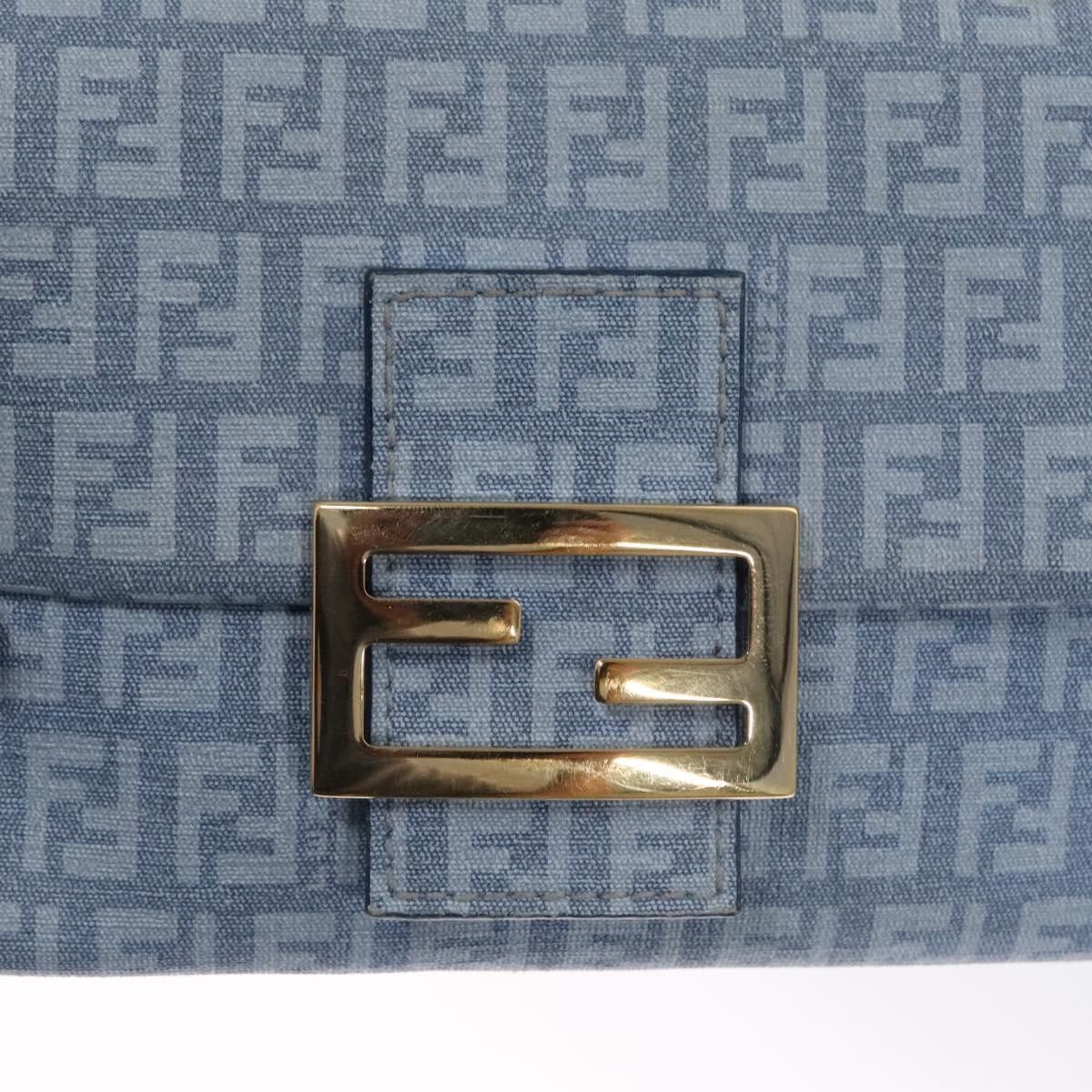 Fendi Baguette Blue Canvas Shoulder Bag (Pre-Owned) Size ONE SIZE - 10 Thumbnail