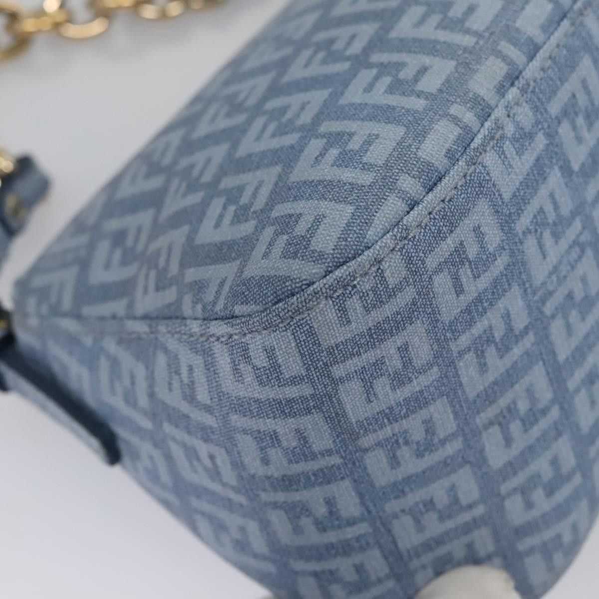 Fendi Baguette Blue Canvas Shoulder Bag (Pre-Owned) Size ONE SIZE - 8 Thumbnail