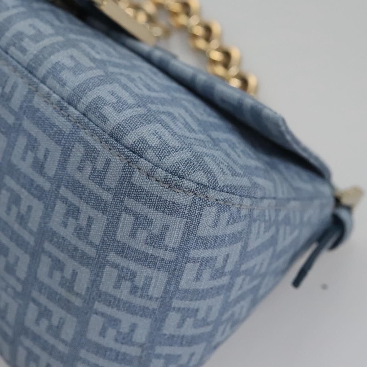 Fendi Baguette Blue Canvas Shoulder Bag (Pre-Owned) Size ONE SIZE - 7 Thumbnail
