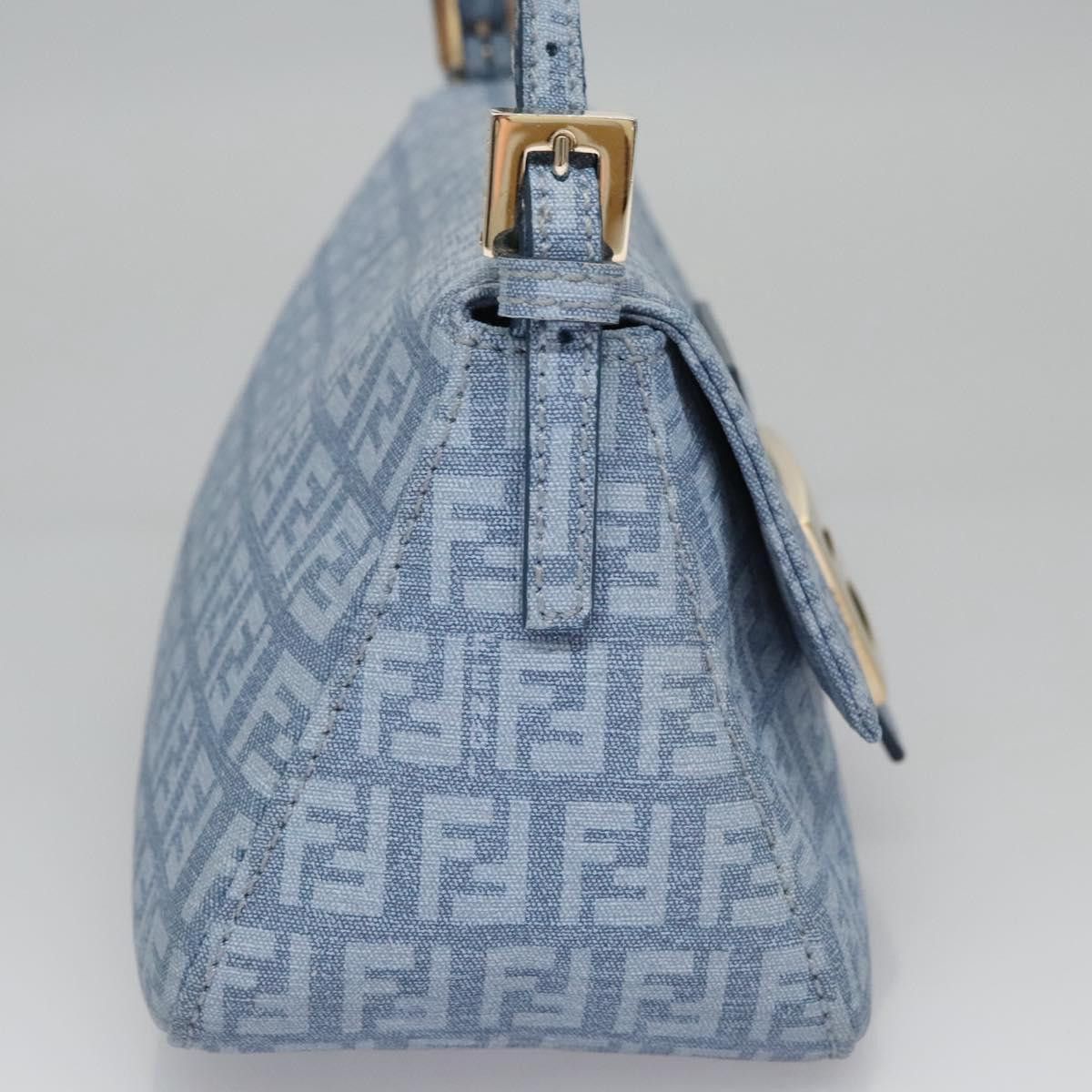 Fendi Baguette Blue Canvas Shoulder Bag (Pre-Owned) Size ONE SIZE - 2 Thumbnail