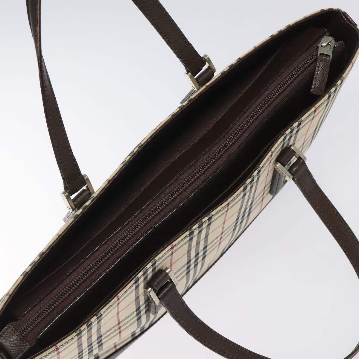 Burberry Nova Check Beige Canvas Tote Bag (Pre-Owned) Size ONE SIZE - 13 Thumbnail