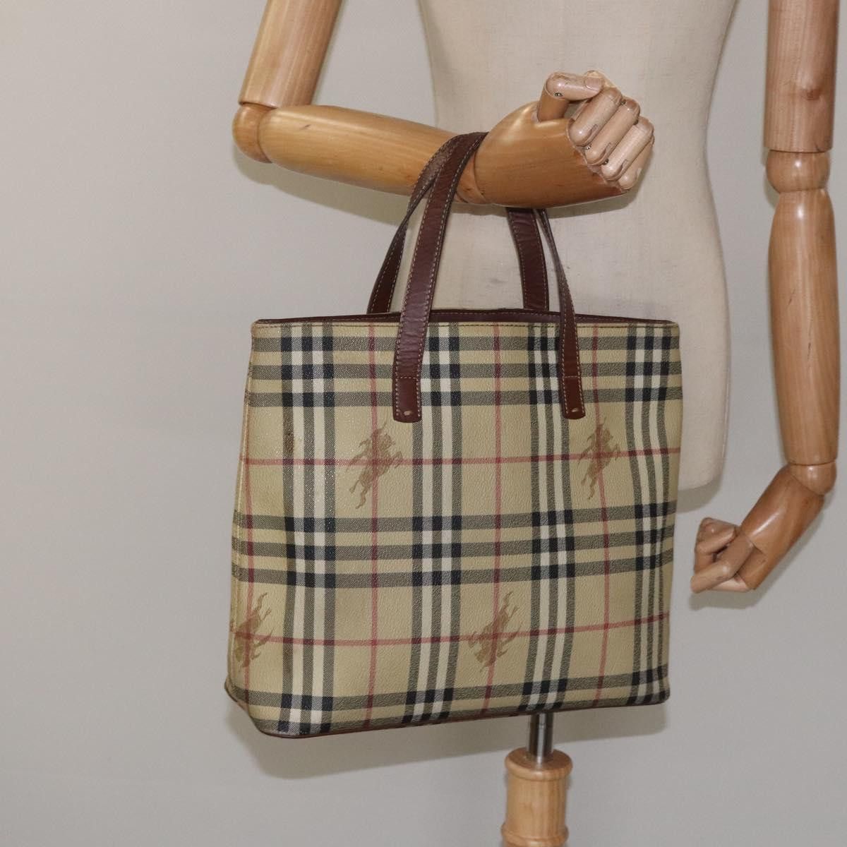 Burberry Nova Check Beige Canvas Tote Bag (Pre-Owned) Size ONE SIZE - 14 Thumbnail