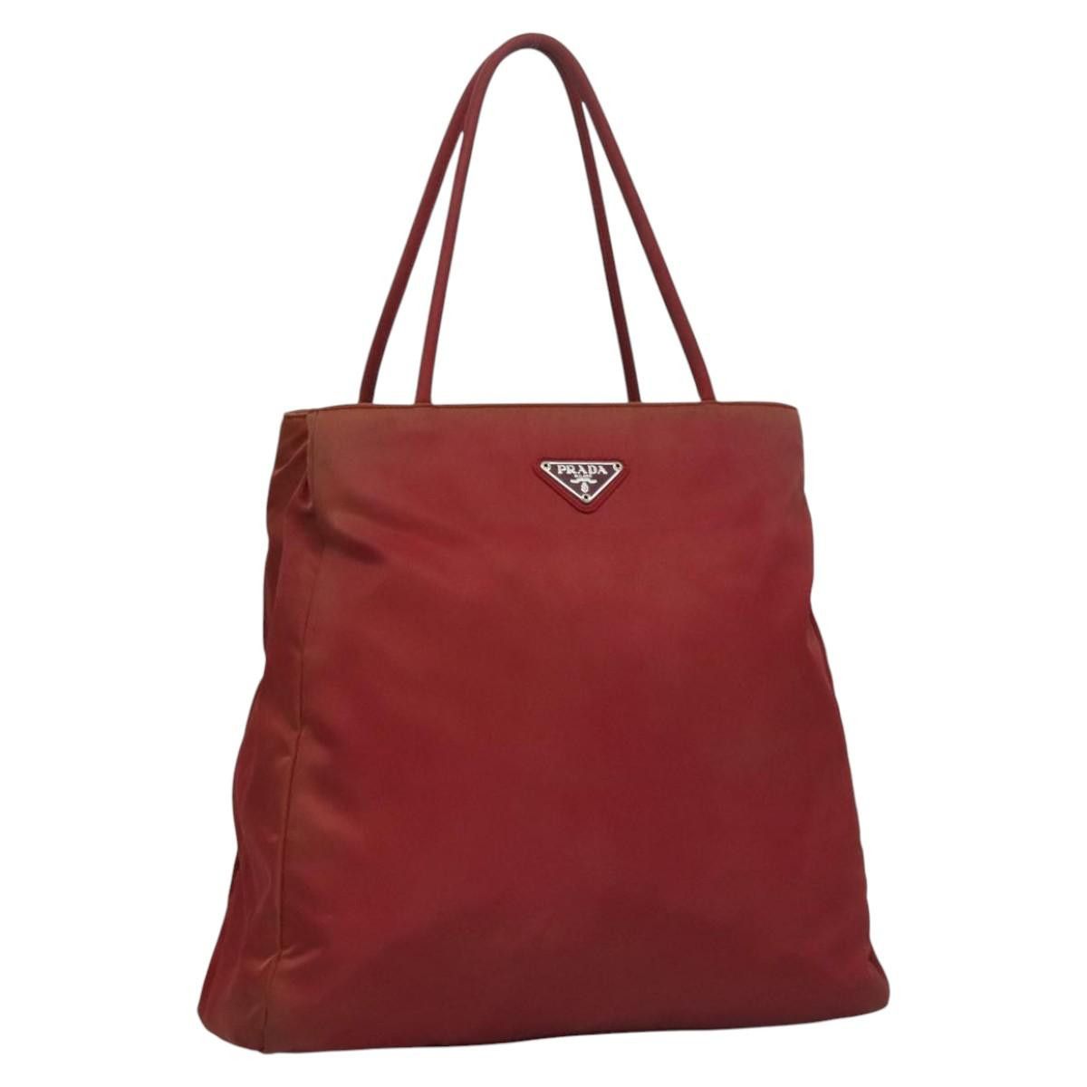 Prada Tessuto Red Synthetic Tote Bag (Pre-Owned) Size ONE SIZE - 16 Thumbnail