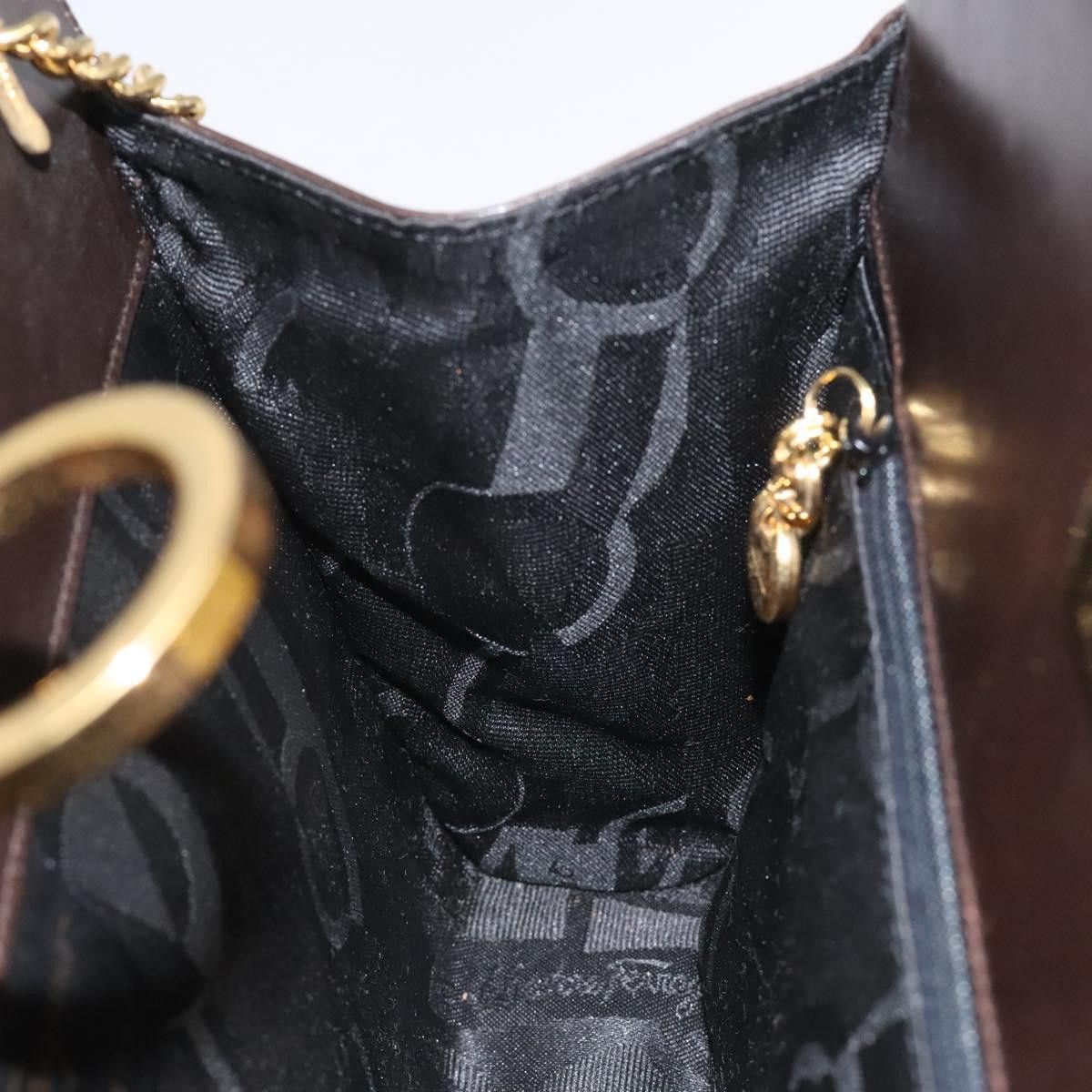 Salvatore Ferragamo Gancini Black Leather Shoulder Bag (Pre-Owned) Size ONE SIZE - 18 Thumbnail