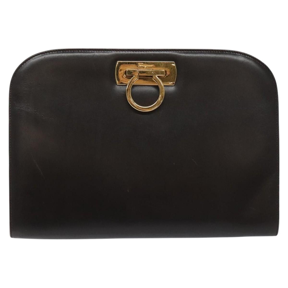 Salvatore Ferragamo Gancini Black Leather Shoulder Bag (Pre-Owned) Size ONE SIZE - 17 Thumbnail