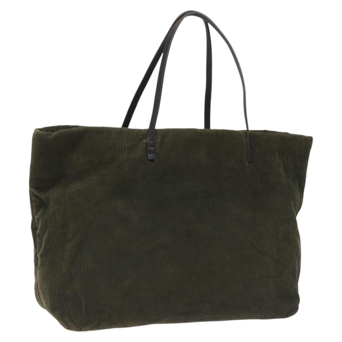 Fendi Khaki Velvet Tote Bag (Pre-Owned) Size ONE SIZE - 17 Thumbnail