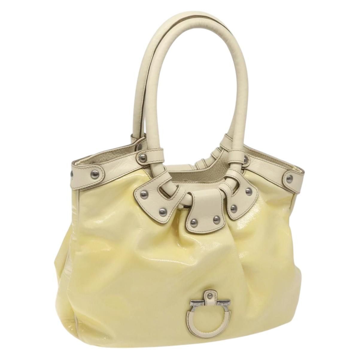 Salvatore Ferragamo Gancini Yellow Patent Leather Shoulder Bag (Pre-Owned) Size ONE SIZE - 18 Thumbnail