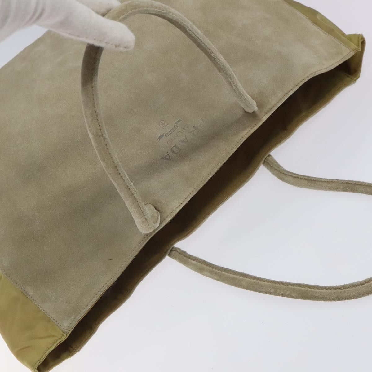 Prada Beige Suede Tote Bag (Pre-Owned) Size ONE SIZE - 15 Thumbnail
