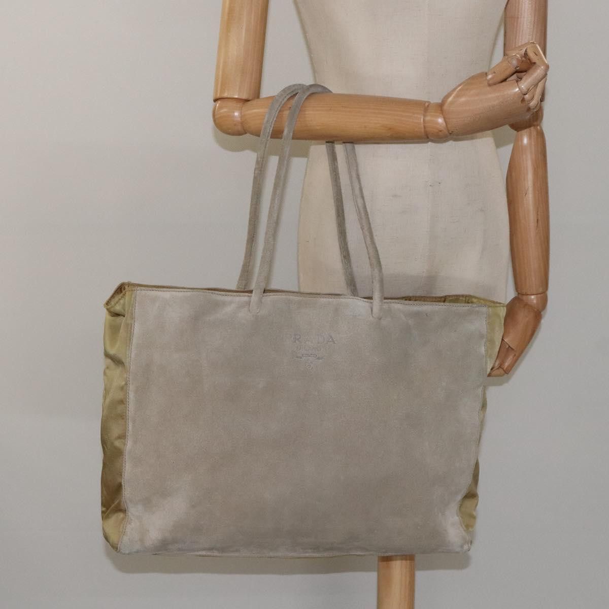Prada Beige Suede Tote Bag (Pre-Owned) Size ONE SIZE - 14 Thumbnail