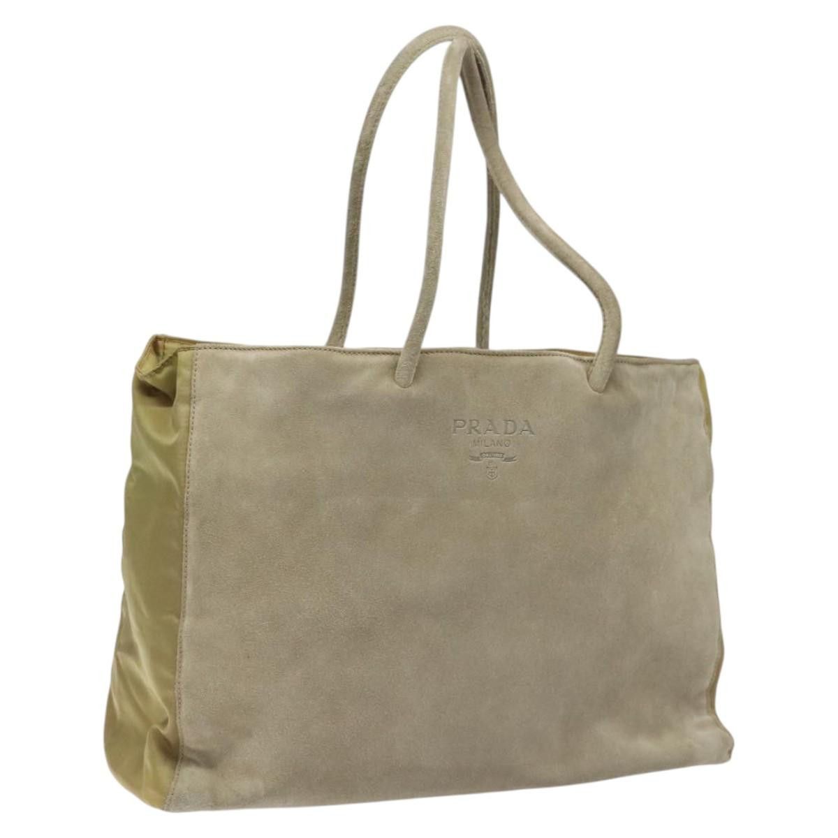 Prada Beige Suede Tote Bag (Pre-Owned) Size ONE SIZE - 18 Thumbnail