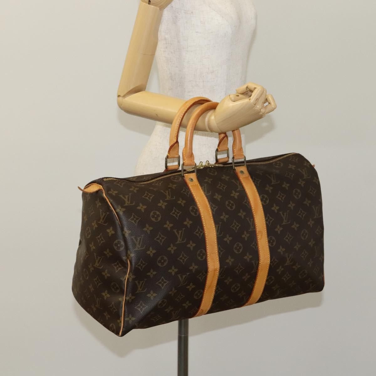 Louis Vuitton Keepall 45 Brown Canvas Travel Bag (Pre-Owned) Size ONE SIZE - 17 Thumbnail