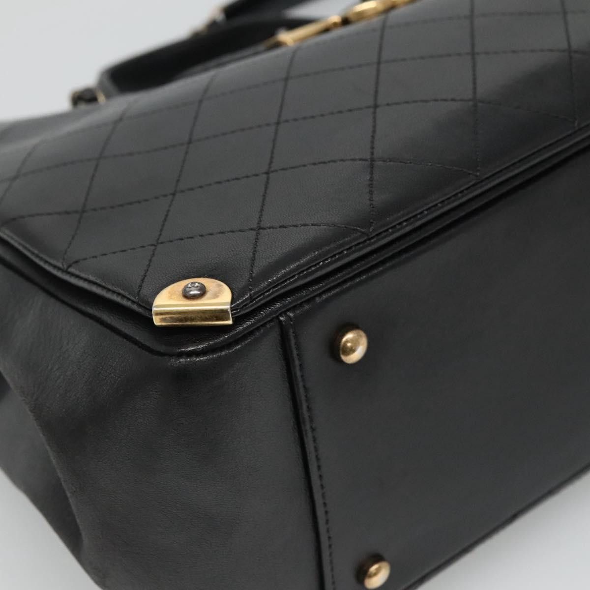 Chanel Matelasse 2Way Chain Shoulder Bag Black Leather Handbag Size ONE SIZE - 13 Thumbnail