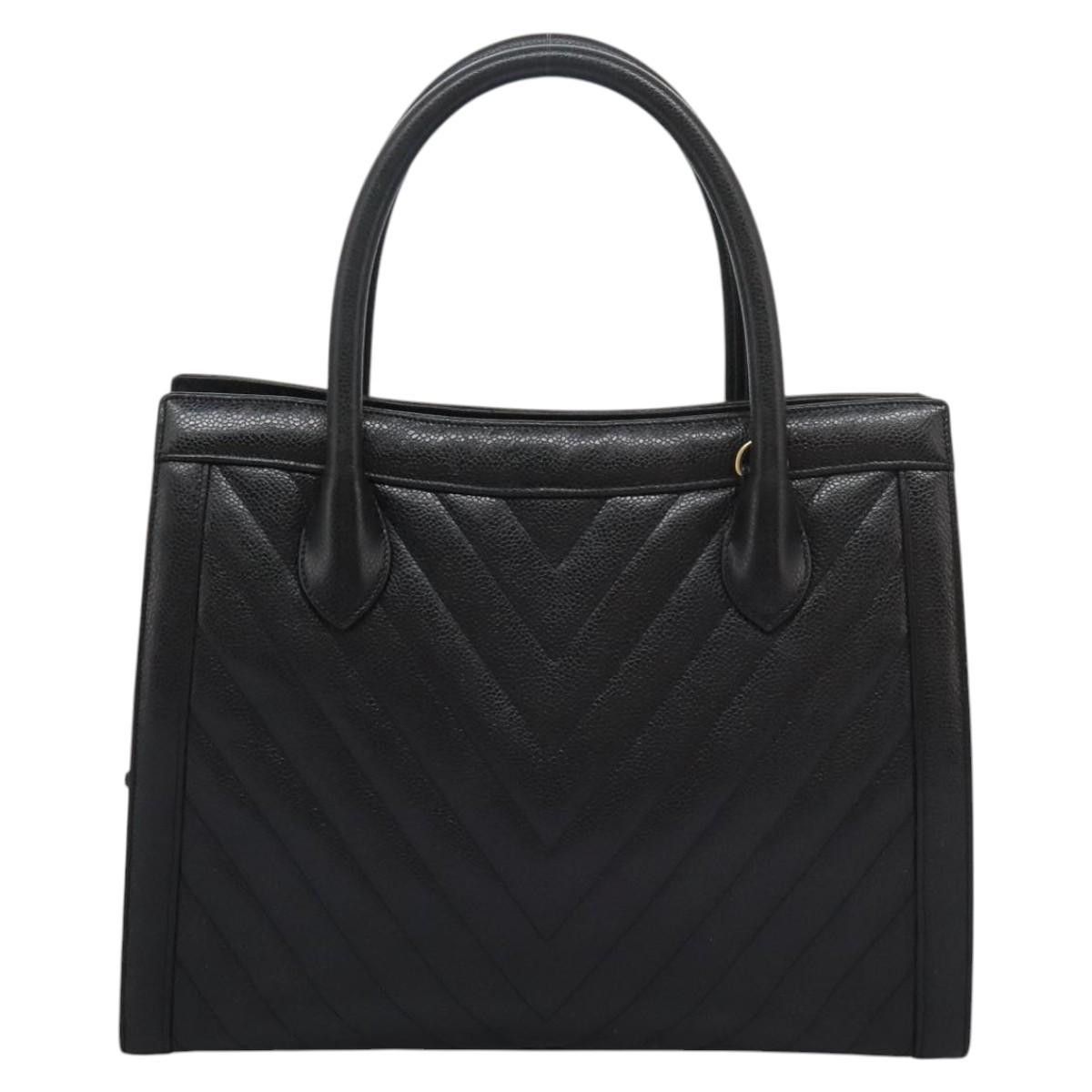 Chanel V-Stich Black Leather Handbag (Pre-Owned) Size ONE SIZE - 20 Thumbnail
