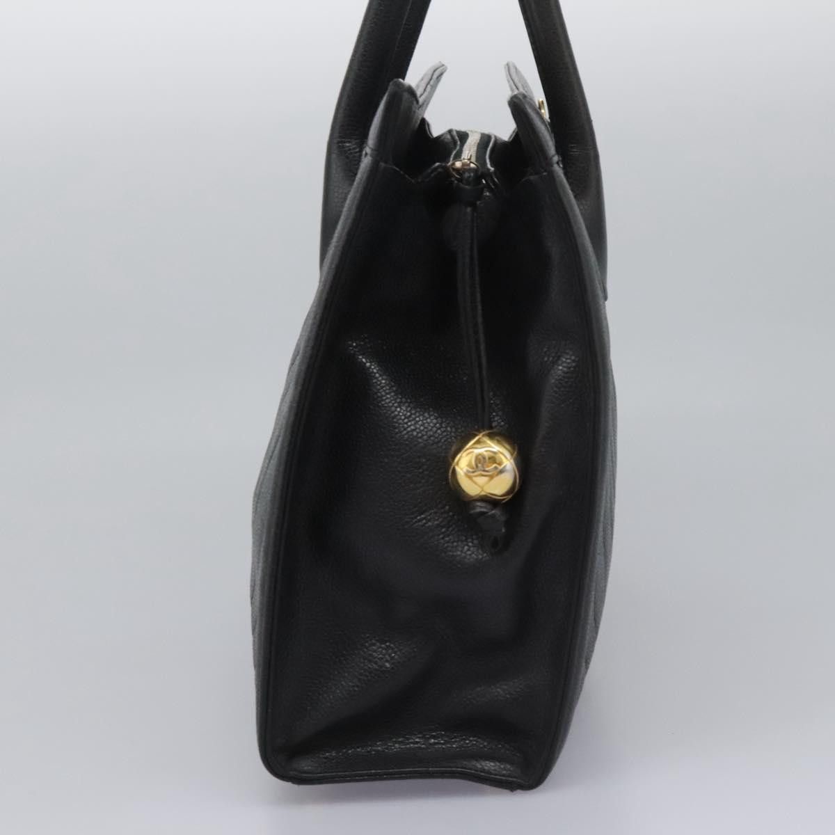 Chanel V-Stich Black Leather Handbag (Pre-Owned) Size ONE SIZE - 4 Thumbnail