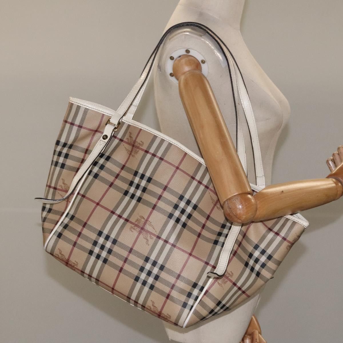 Burberry Nova Check Beige Canvas Tote Bag (Pre-Owned) Size ONE SIZE - 12 Thumbnail