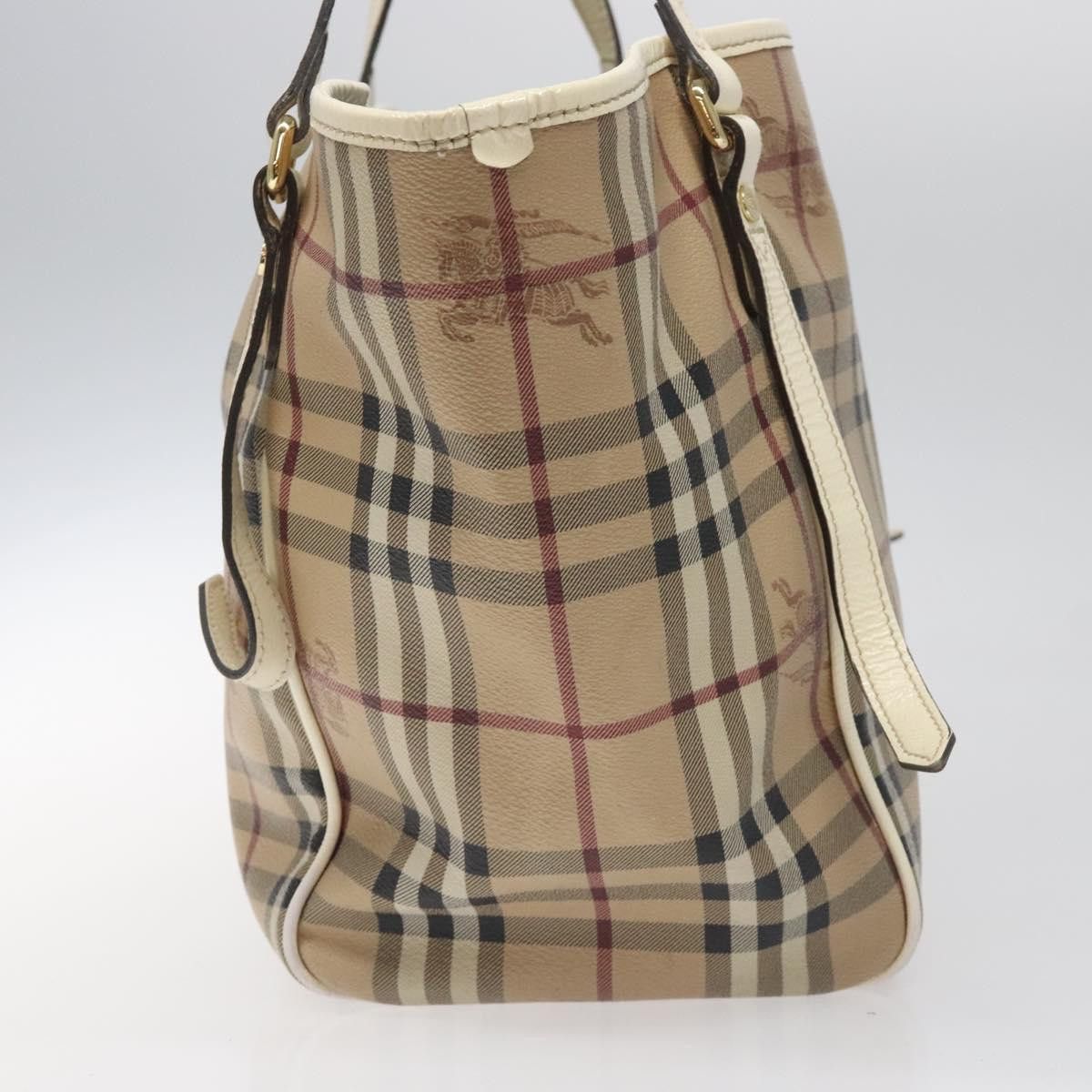 Burberry Nova Check Beige Canvas Tote Bag (Pre-Owned) Size ONE SIZE - 4 Thumbnail