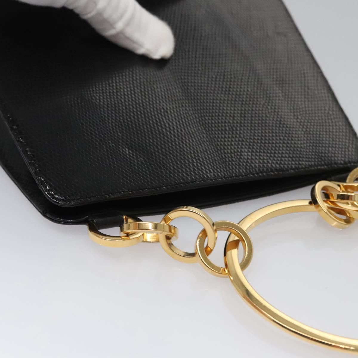 Salvatore Ferragamo Gancini Line Black Leather Handbag (Pre-Owned) Size ONE SIZE - 13 Thumbnail